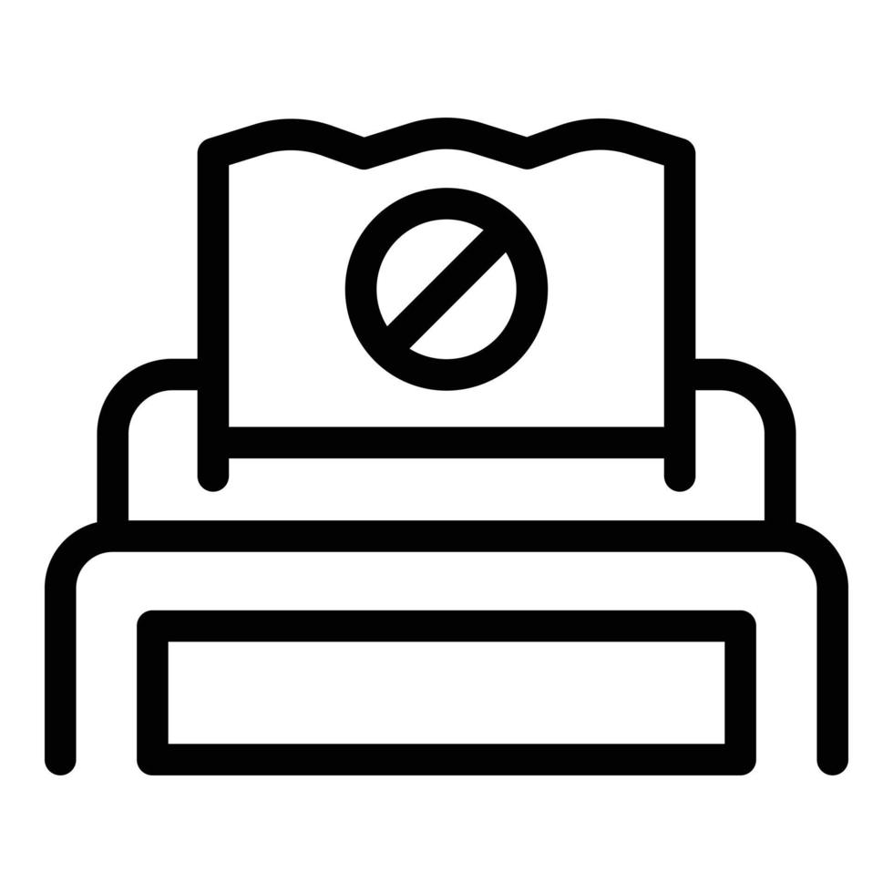 Machine payment cancellation icon, outline style vector