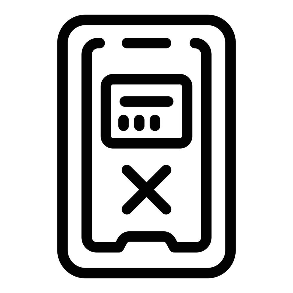 Online phone payment cancellation icon, outline style vector