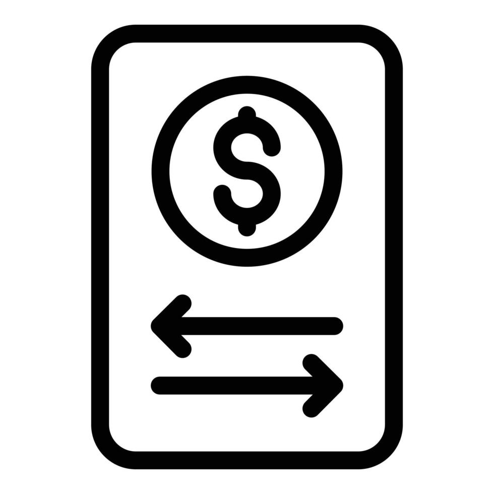 Transfer online money icon, outline style vector