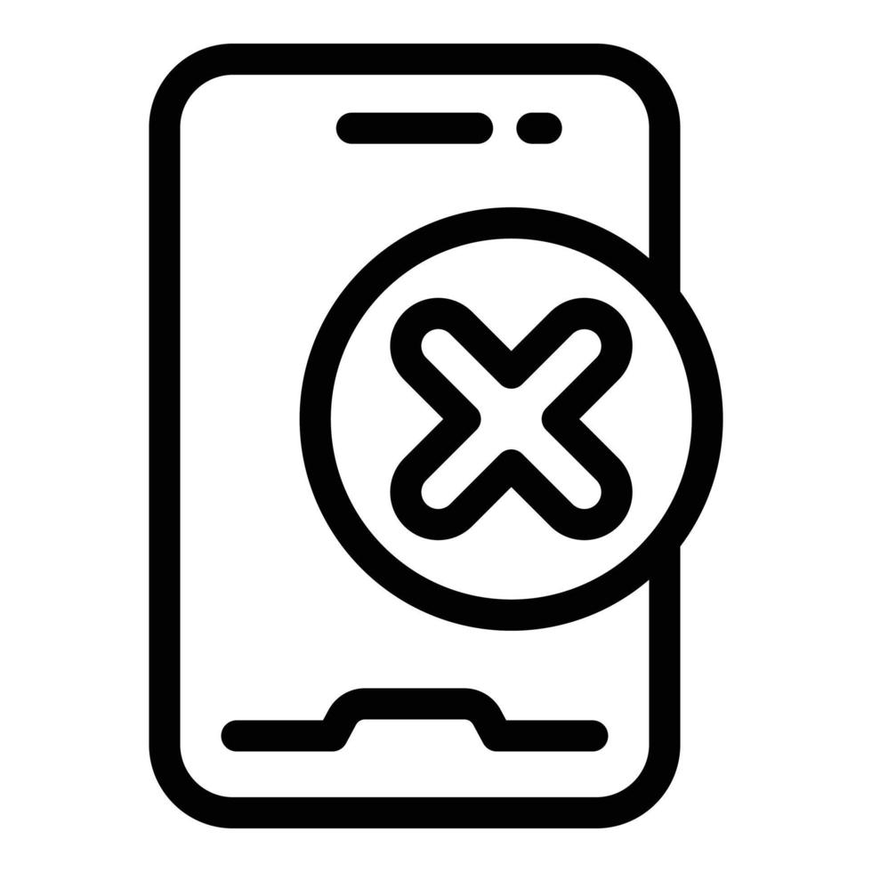Phone protect payment cancellation icon, outline style vector