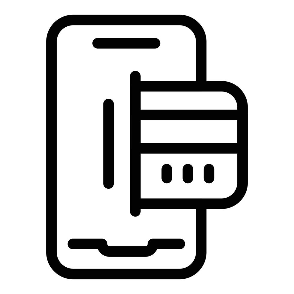 Smartphone payment cancellation icon, outline style vector