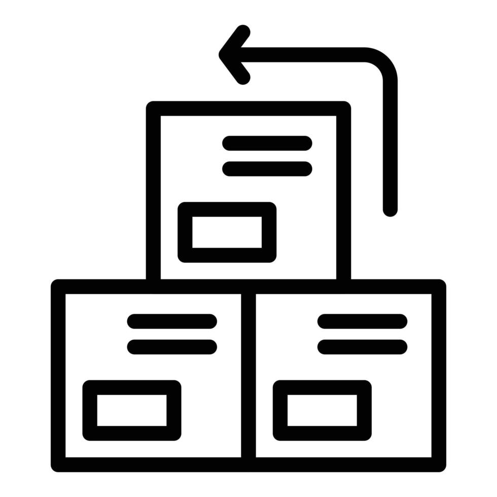 Return boxes icon, outline style vector