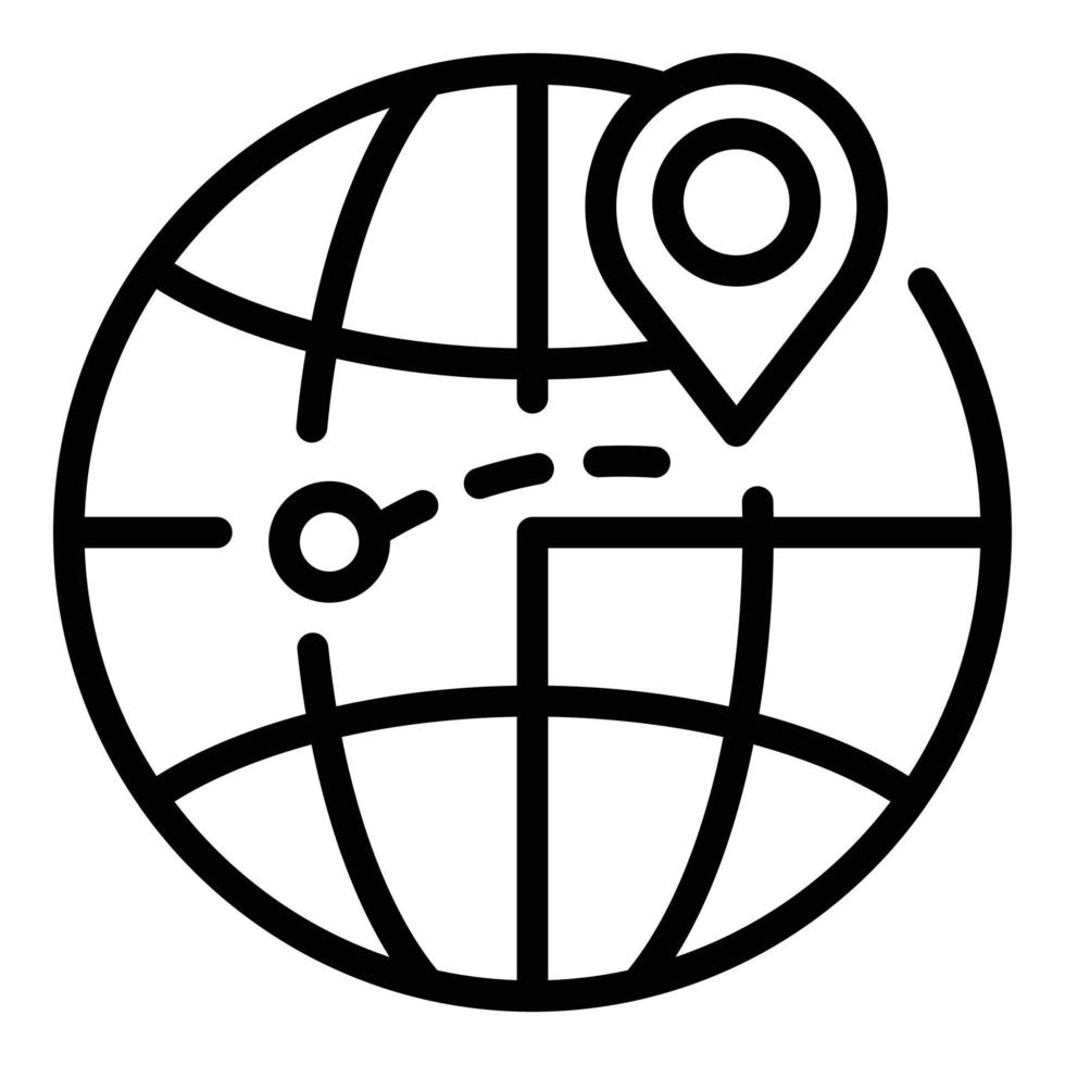 Global delivery goods icon, outline style vector