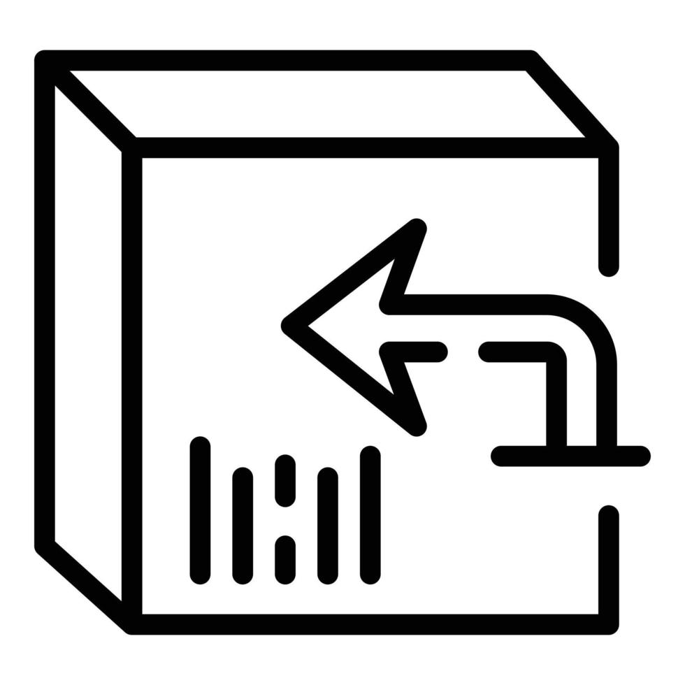 Exchange box icon, outline style vector