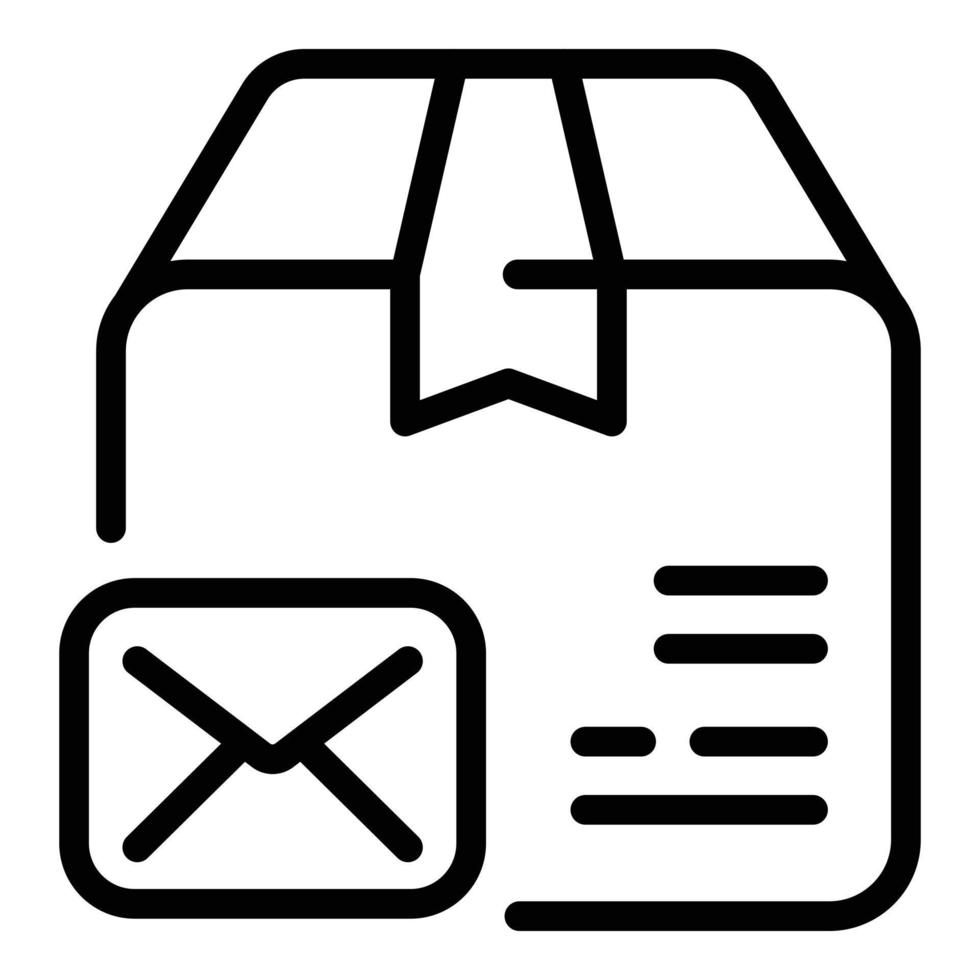 Envelope parcel icon, outline style vector