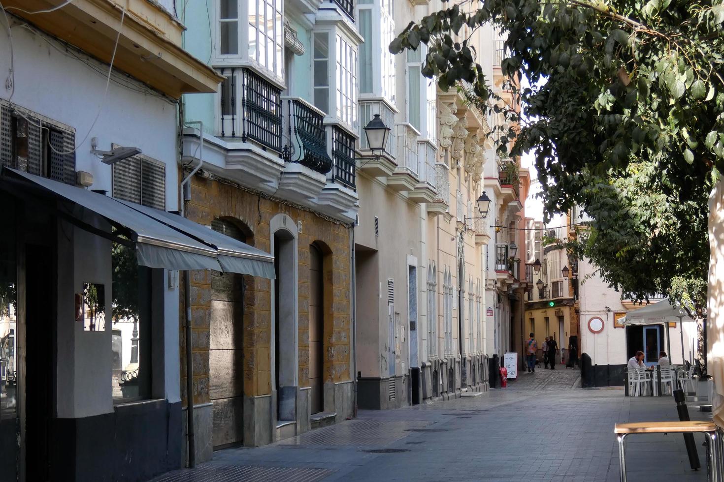 Narrow streets of the old town of Cadiz, southern Spain photo