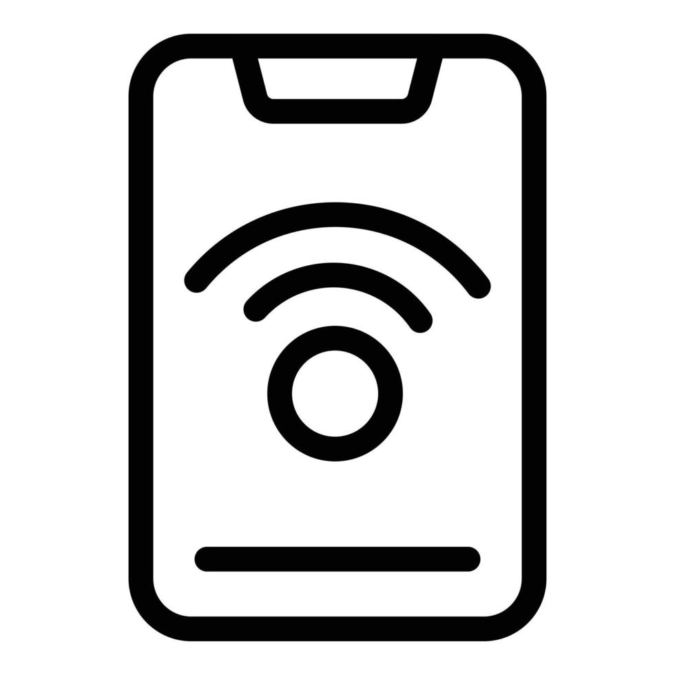 Phone internet icon, outline style vector