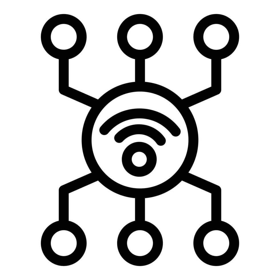 Wifi network icon, outline style vector