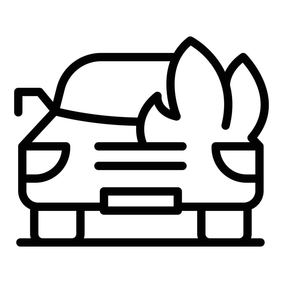 Compensation car fire icon, outline style vector