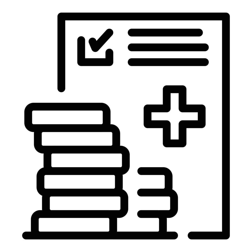 Medical compensation icon, outline style vector