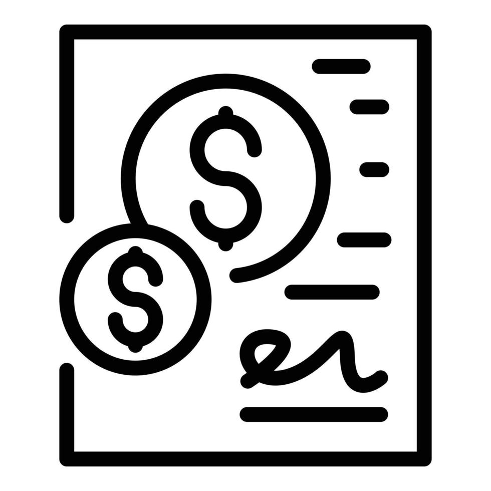 Contract compensation icon, outline style vector