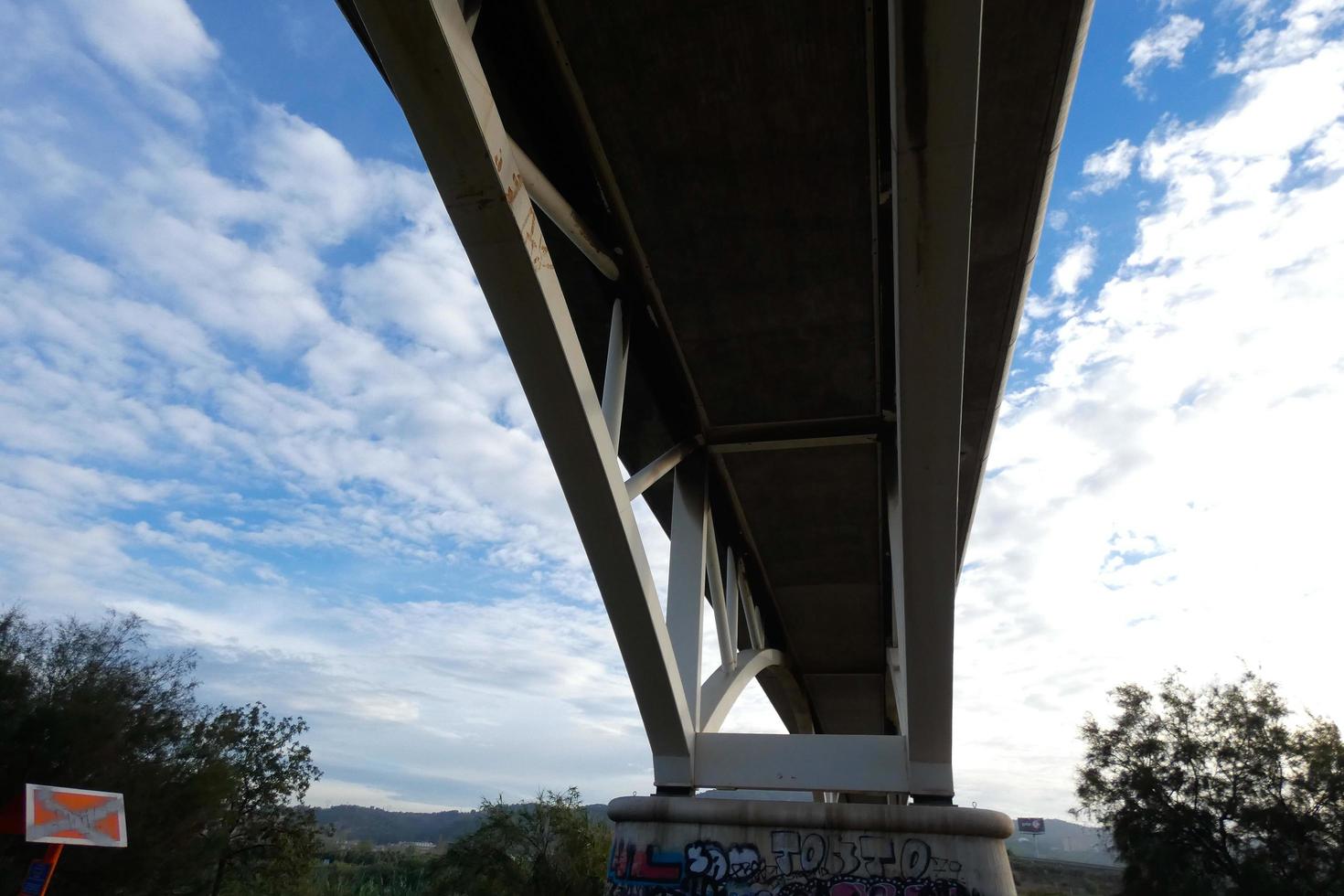 Bridge over the Llobregat river, engineering work for the passage of cars, trucks and buses. photo