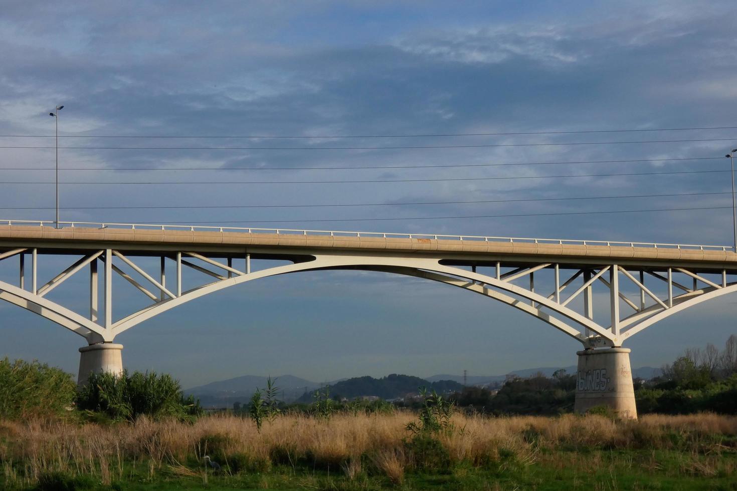 Bridge over the Llobregat river, engineering work for the passage of cars, trucks and buses. photo