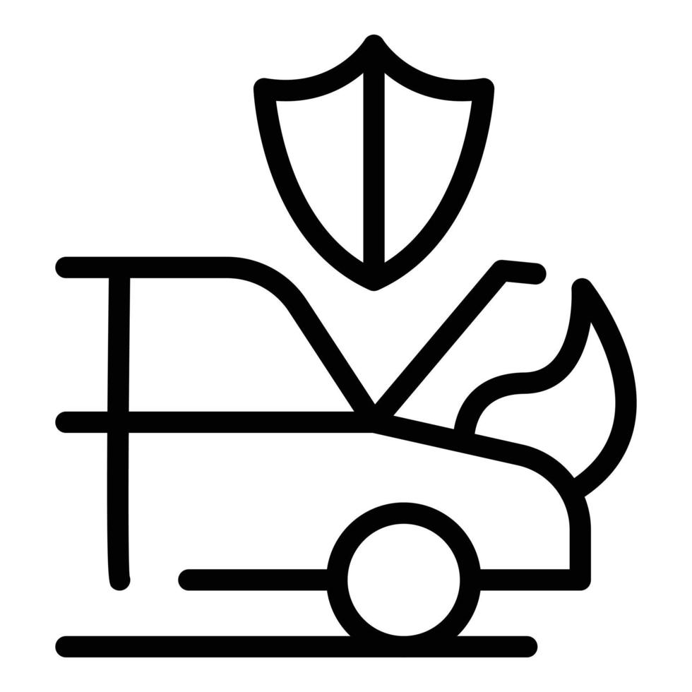 Car in fire compensation icon, outline style vector