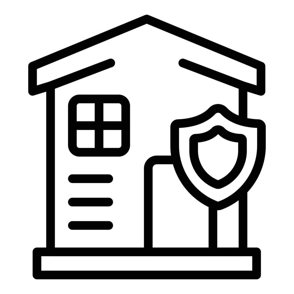 Liability secured house icon, outline style vector