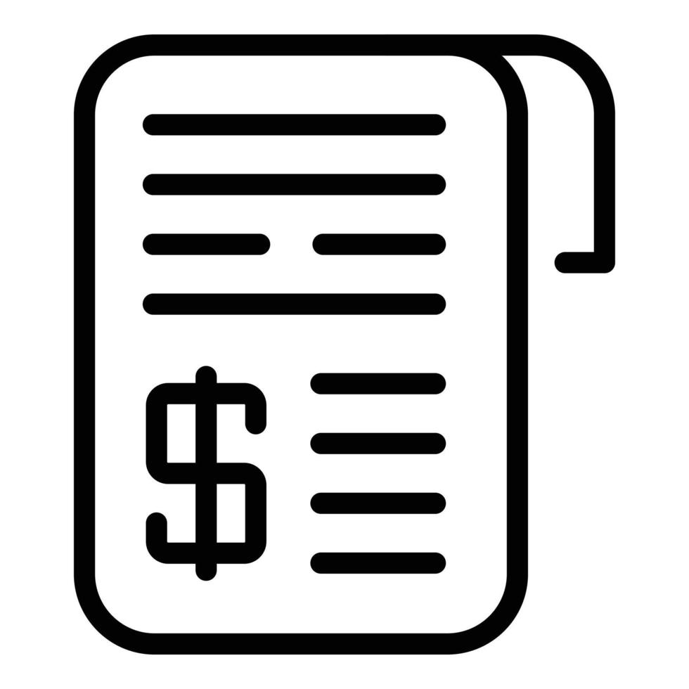 Liability payment icon, outline style vector