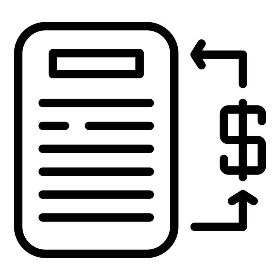 Liability confirm bill icon, outline style vector