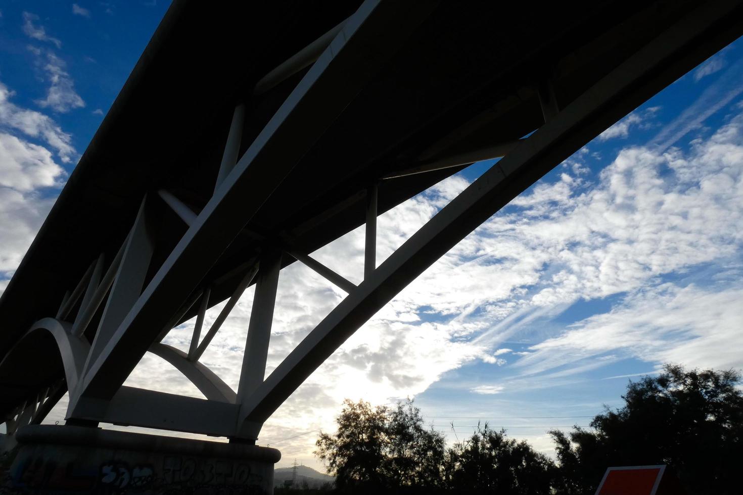 Bridge over the Llobregat river, engineering work for the passage of cars, trucks and buses. photo