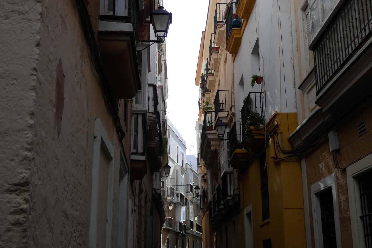 Narrow streets of the old town of Cadiz, southern Spain photo