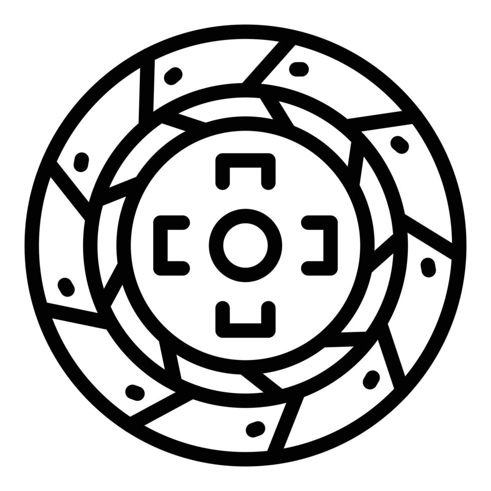 Clutch gearbox icon, outline style vector