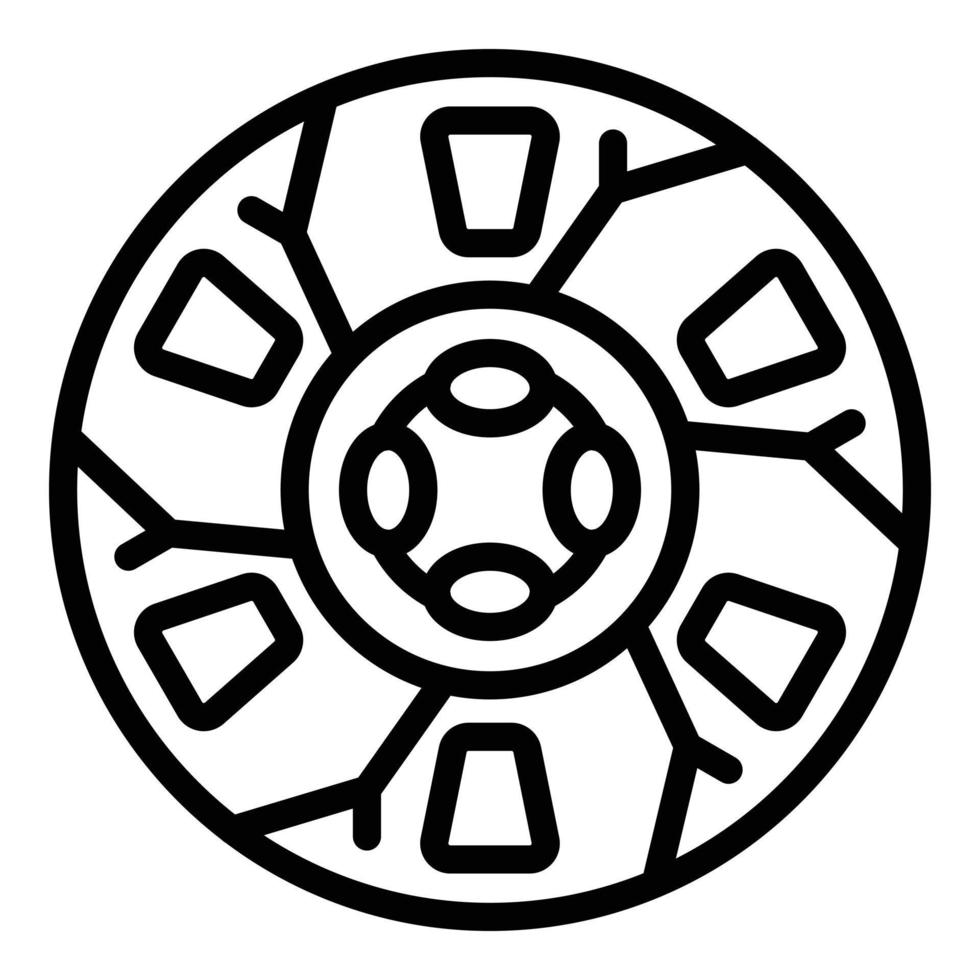 Clutch disc icon, outline style vector