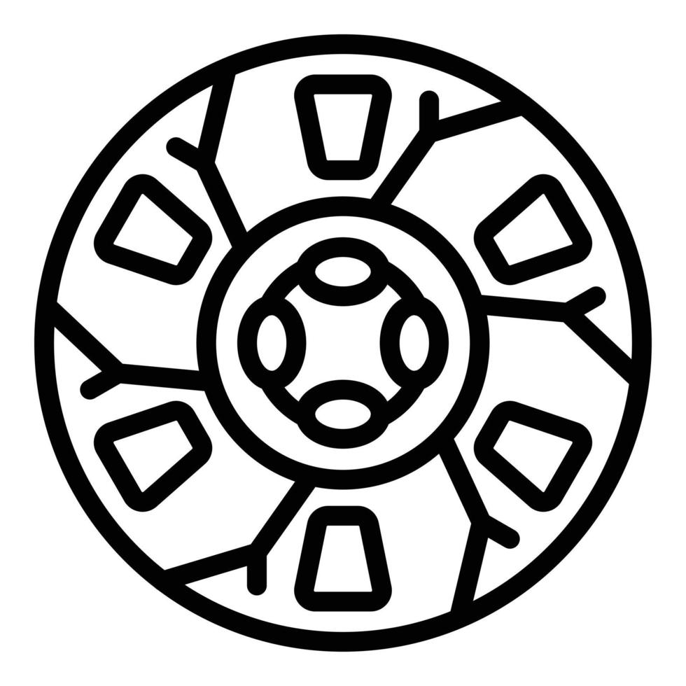 Clutch disc icon, outline style vector