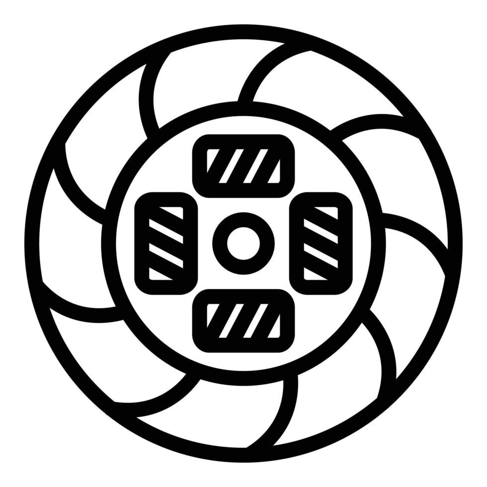 Car power clutch icon, outline style vector