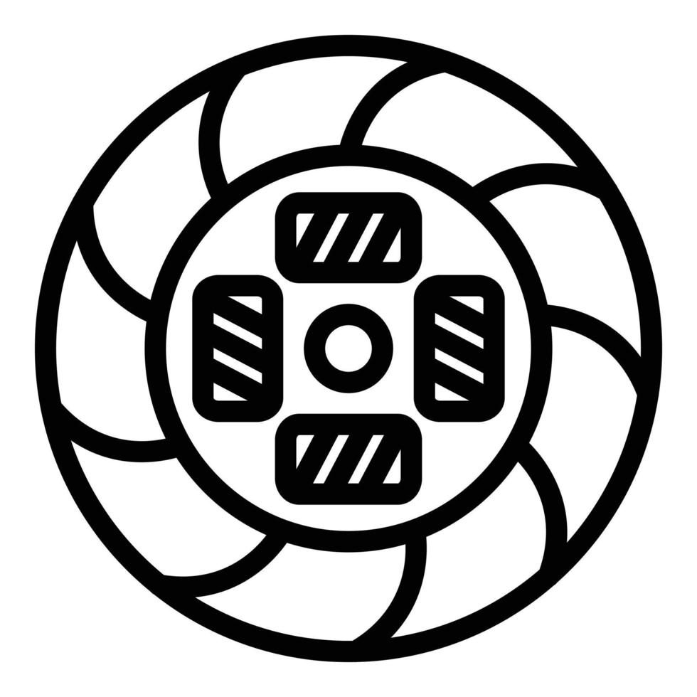 Car power clutch icon, outline style vector