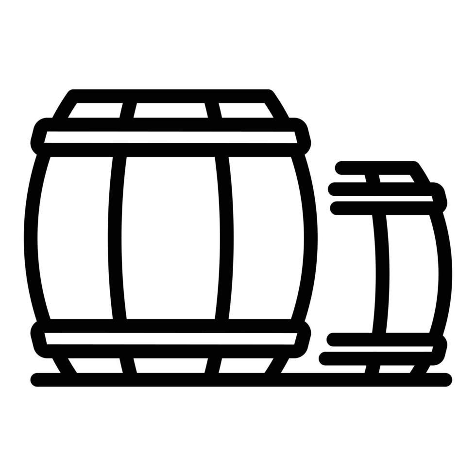 Ranch wood barrels icon, outline style vector