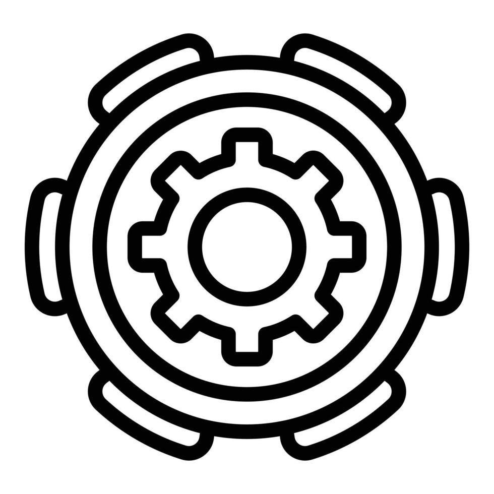 Steel clutch icon, outline style vector