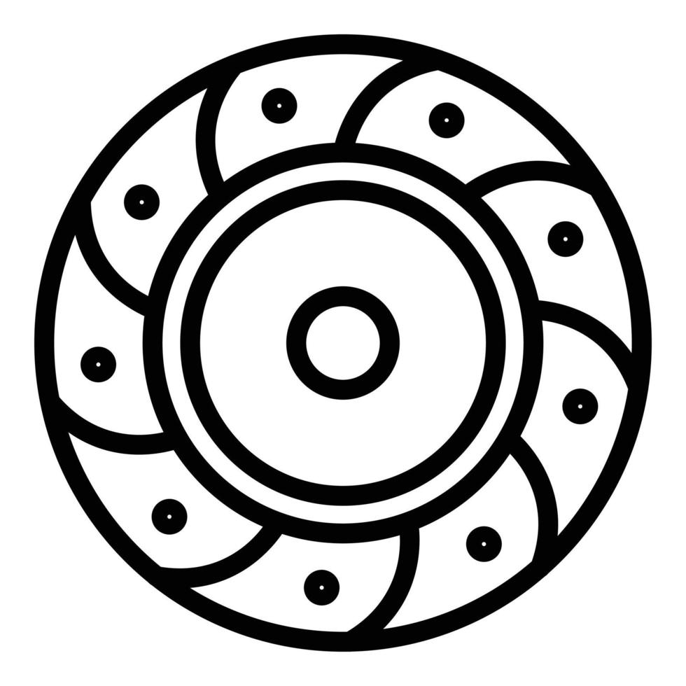 Friction clutch icon, outline style vector