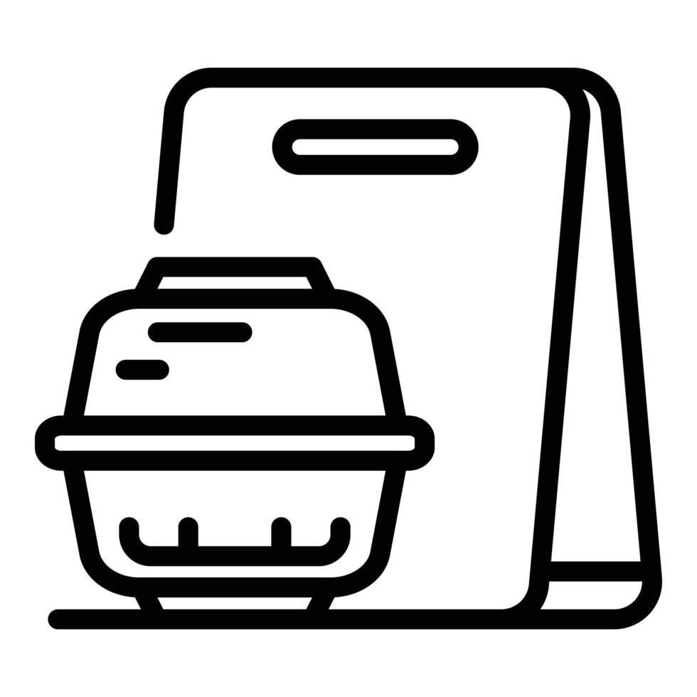 Lunch pack icon, outline style vector