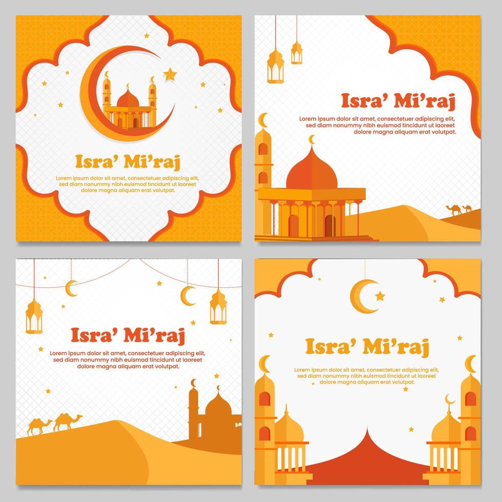 Isra Miraj Social Media Template vector