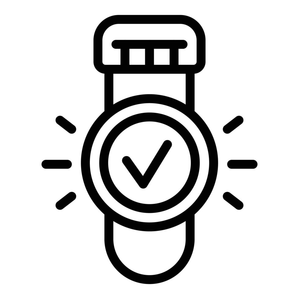 Done test tube icon, outline style vector