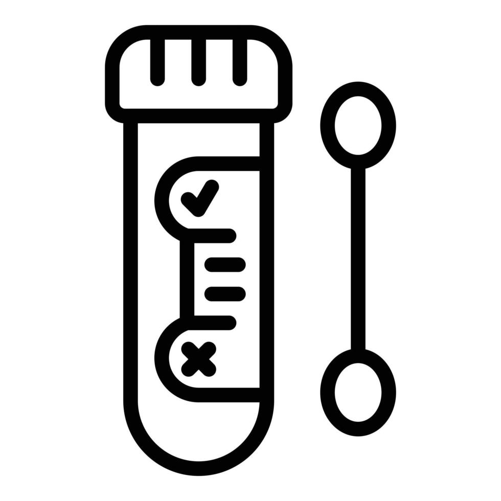 Covid swab test icon, outline style vector