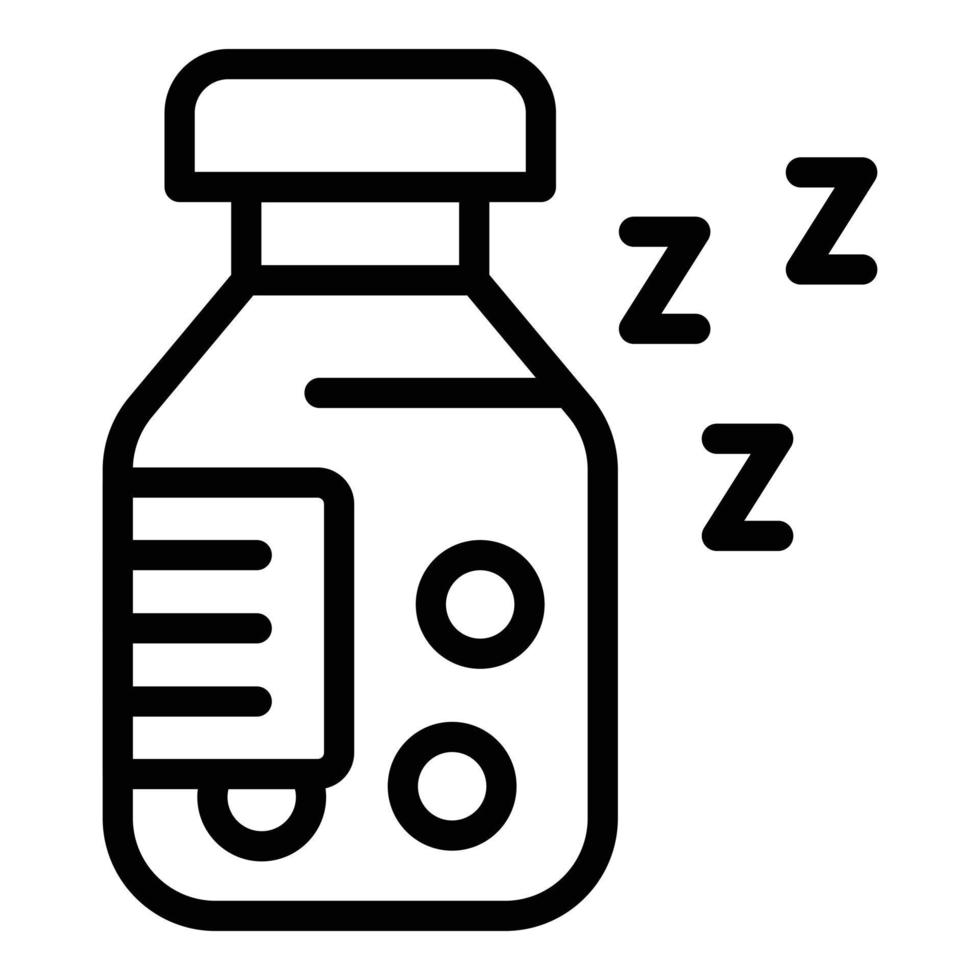 Sleeping pills icon, outline style vector
