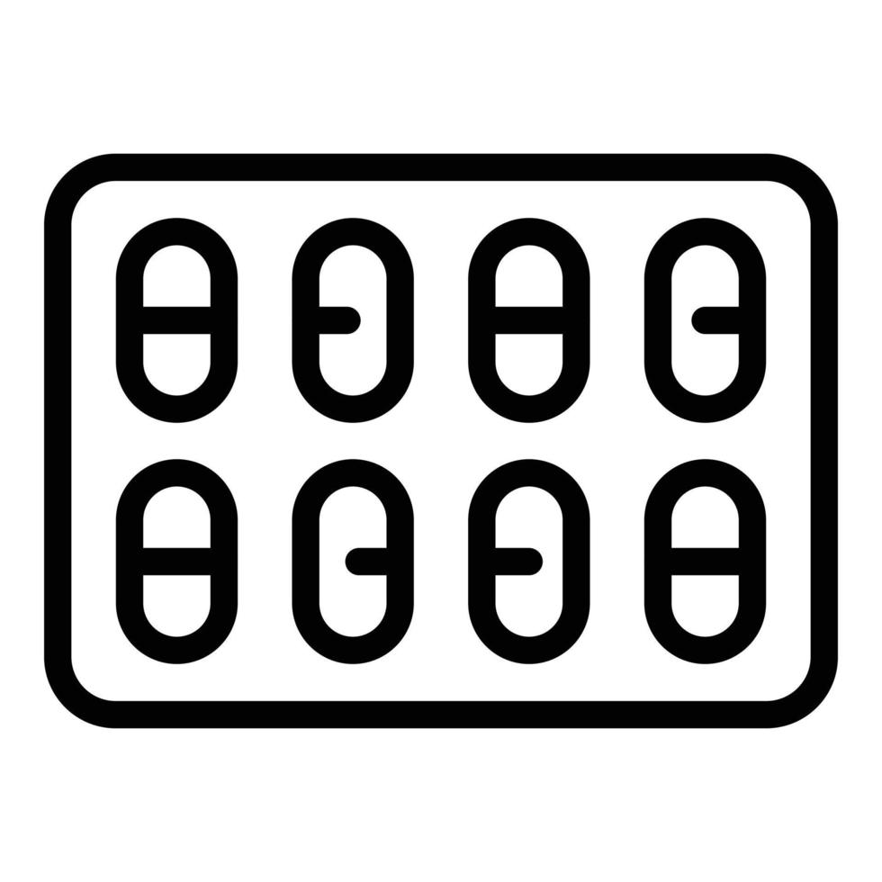 Sleep pill package icon, outline style vector