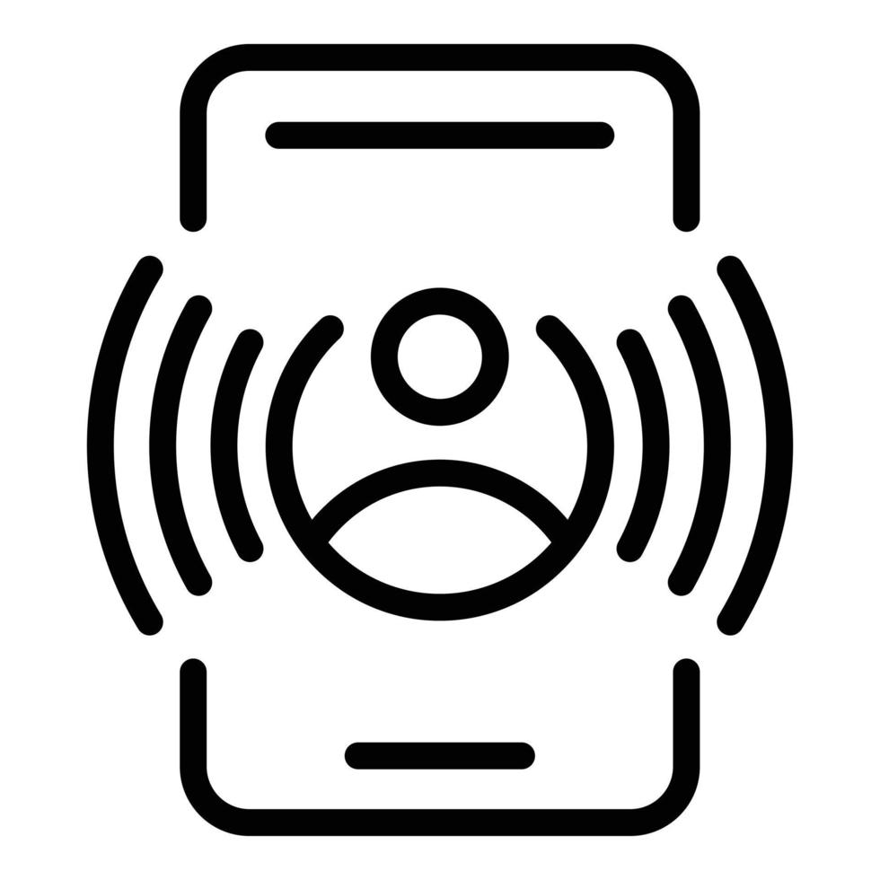 Ringing phone icon, outline style vector