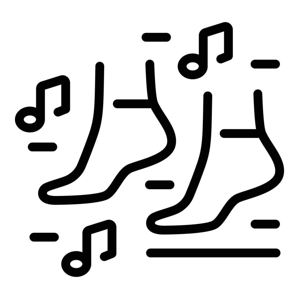 Dancing feet icon, outline style vector