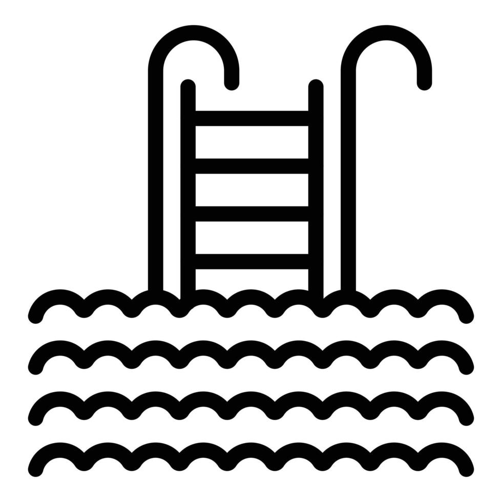 Hotel pool icon, outline style vector