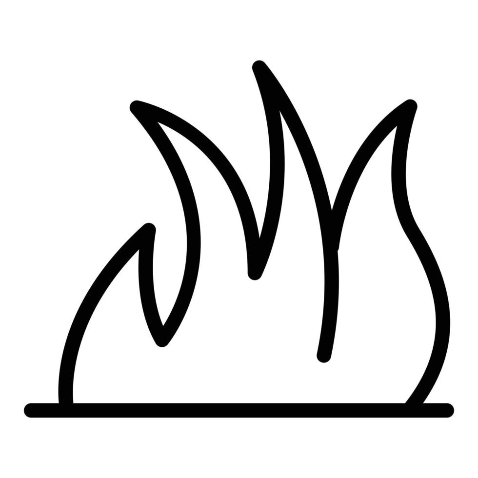 icono de llama de fuego, estilo de esquema vector