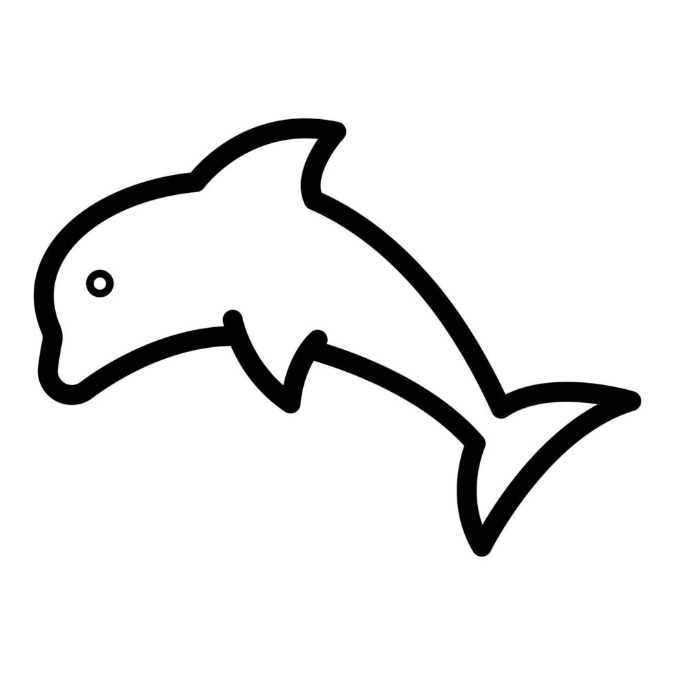 Marine dolphin icon, outline style vector