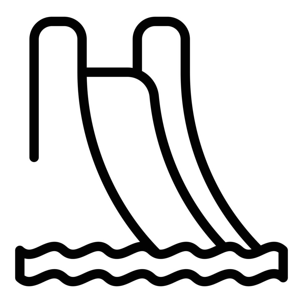 Water slide icon, outline style vector