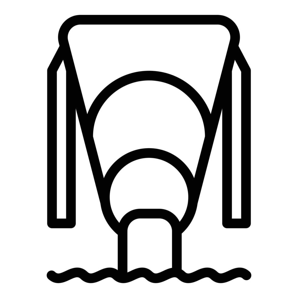icono de tubo de parque acuático, estilo de esquema vector