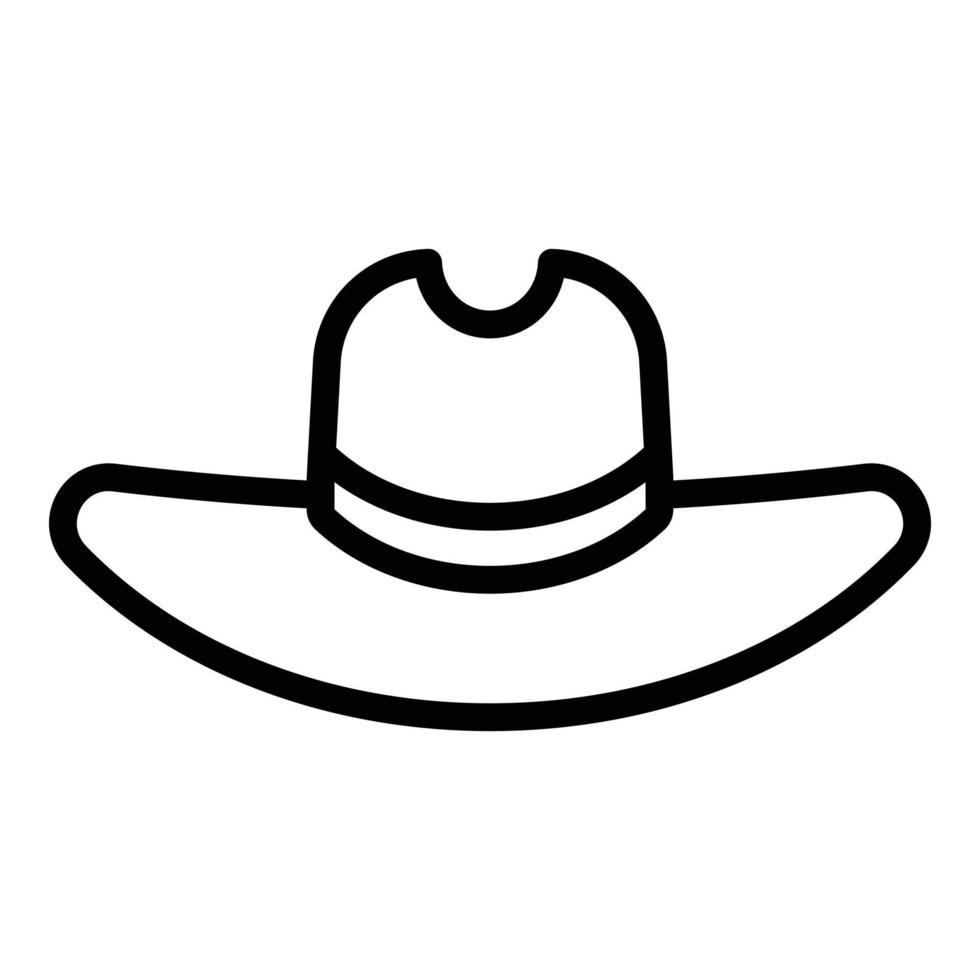 icono de sombrero de vaquero de rancho, estilo de contorno vector