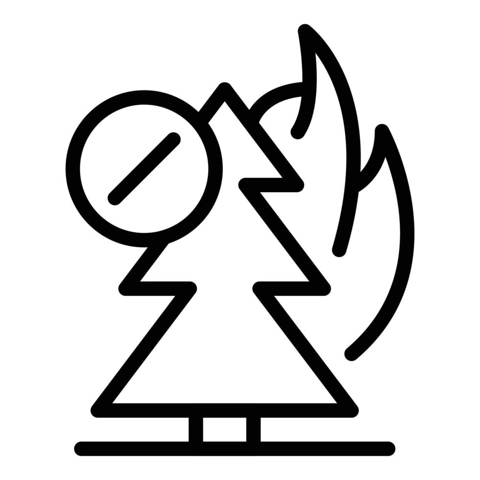 icono de incendio forestal peligroso, estilo de esquema vector