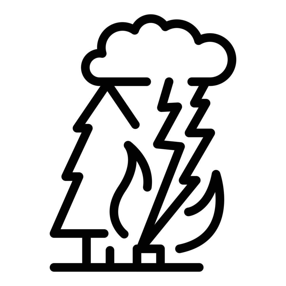 Thunder disaster icon, outline style vector