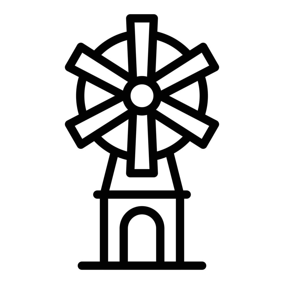 Ranch windmill icon, outline style vector