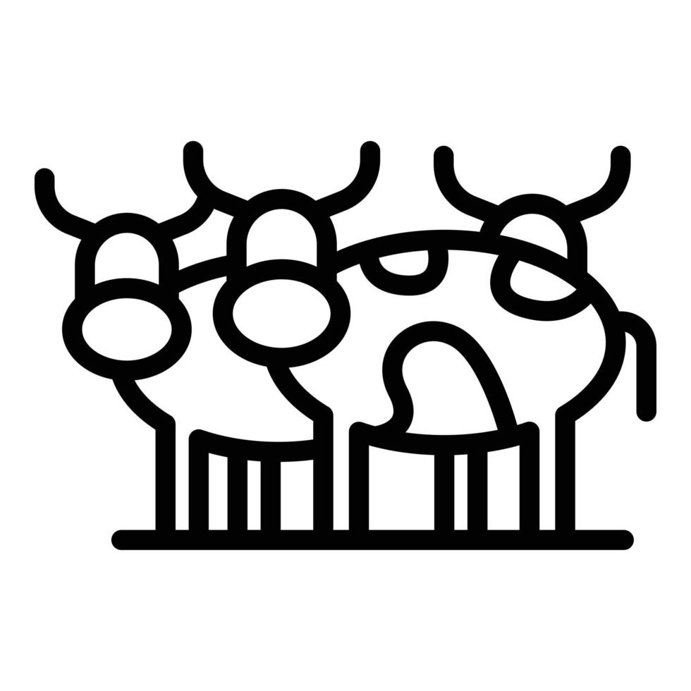 Ranch cows icon, outline style vector