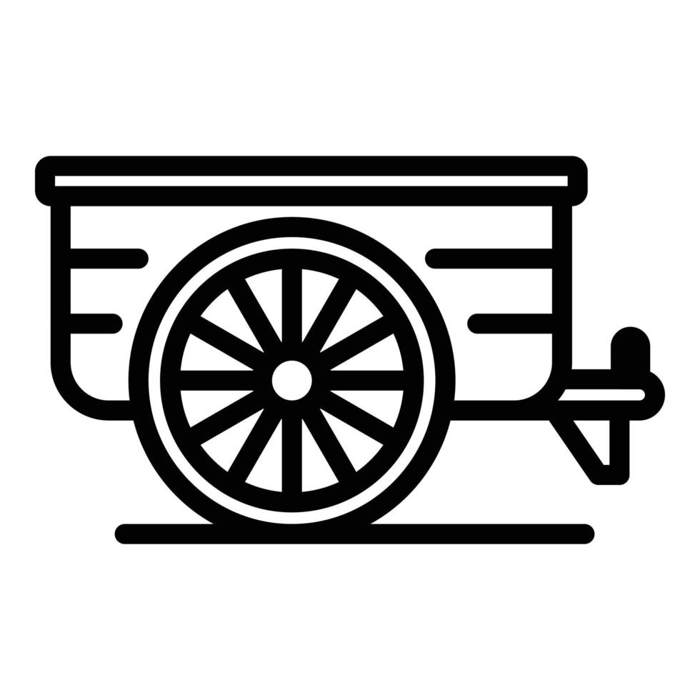 icono de carro de rancho, estilo de esquema vector